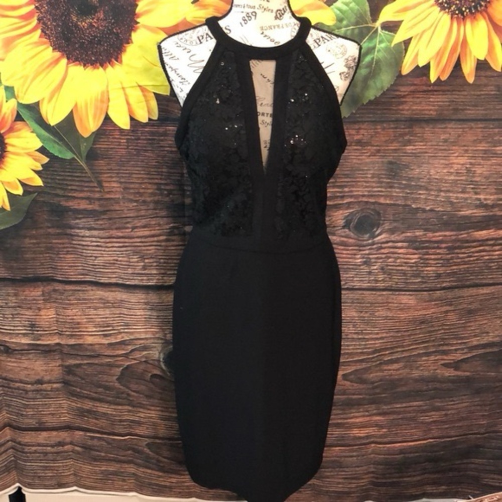 Nightway Elegnat Black Halter Dress